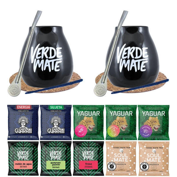 Tuplasarja Yerba Mate Gourd Bombilla 10x50g