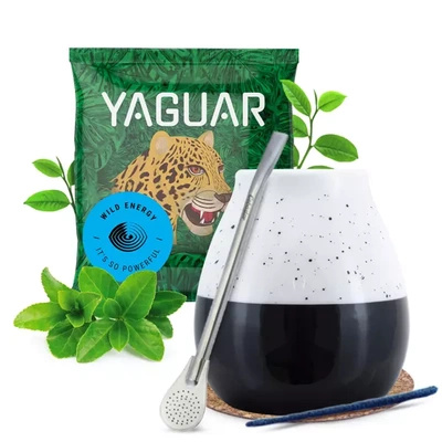 Yerba mate setti Yaguar keraaminen calabash bombillaa varten