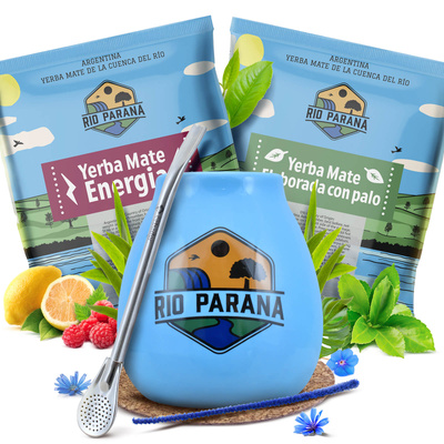Yerba Mate Rio Parana setti 2x50g Calabash + Bombilla