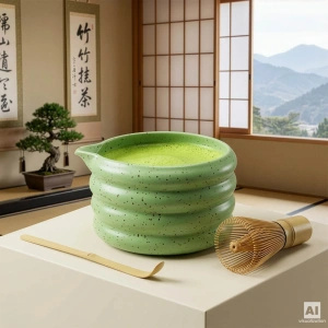 Matcha-teen valmistustarvikkeet: matcha 100g + tarvikkeet