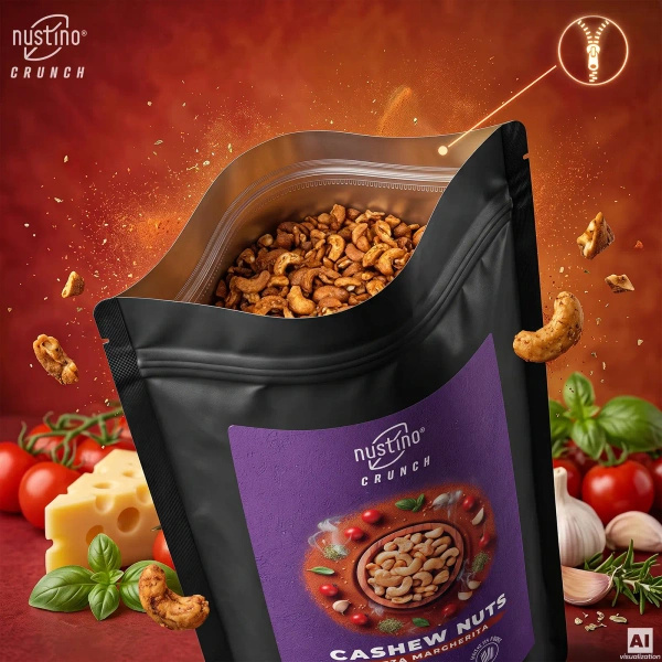 Nustino Crunch – Paahdetut cashewpähkinät – Pizza Margherita 100 g