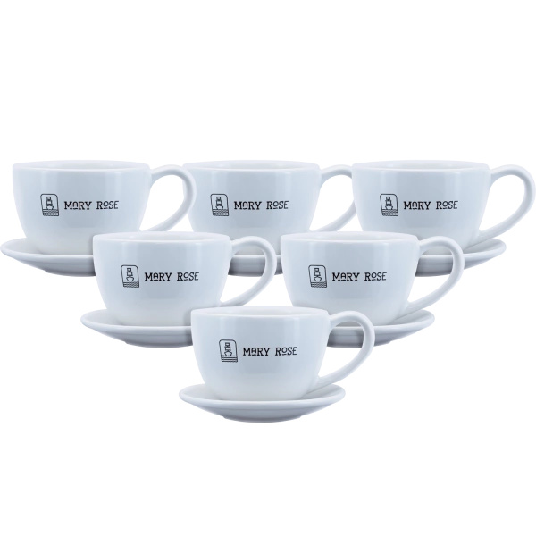 6 KUPPIA JA LAUTASET, KAHVI, TEE, TEE