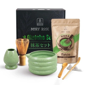 Lahjasetti: premium-matcha + matchawan + bambustarvikkeet