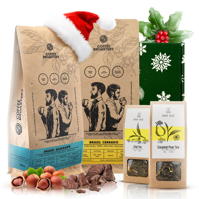Coffee Broastery -kahvia ja Mary Rose teetä sisältävä lahjasetti.