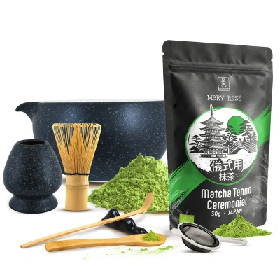 Seremoniallinen setti matcha-teen valmistukseen: japanilainen luomu matcha 30g + tarvikkeet