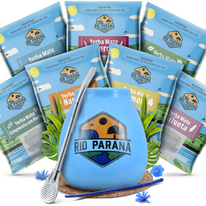 Yerba Mate Rio Parana 7x50g näytesetti + tarvikkeet