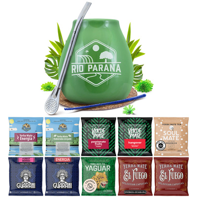 Yerba Mate 10x50g 500g näytesetti + tarvikkeet
