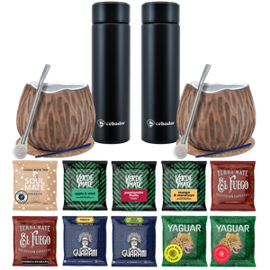 Yerba Mate Thermos Bombilla setti kahdelle 500g