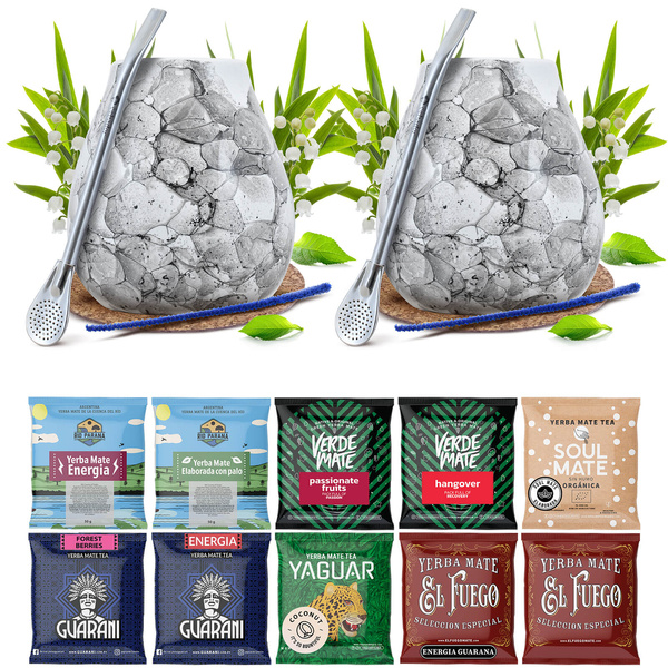 Yerba Mate setti KAHDELLE Calabash Bombilla