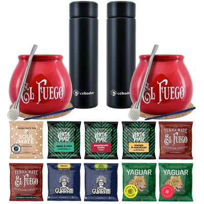 Yerba Mate Thermos Bombilla setti kahdelle 500g