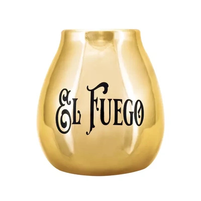 Keraaminen Calabash El Fuegon logolla (kultainen) 350ml