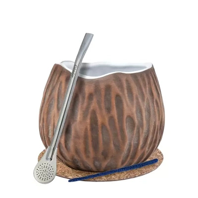 Yerba Mate Matero Set Kookospähkinä Bombilla Calabash
