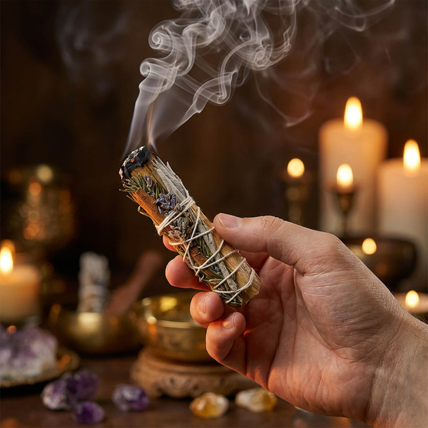 Valkoinen salvia, palo santo, rosmariini, kaneli ja laventeli – Suitsuke 20-30 g (nippu)