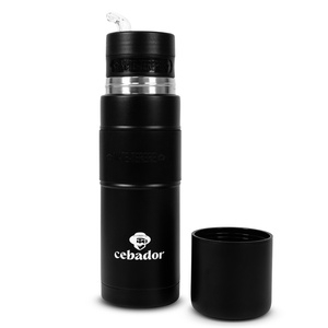 Yerbomos XL ALL IN ONE - 750ml - Mate-kuppi, termos ja bombilla yhdessä (musta)