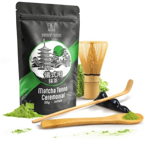 Seremoniallinen setti matcha-teen valmistukseen: japanilainen luomu matcha 30g + tarvikkeet