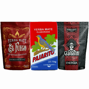 Pajarito Elaborada 1kg + Guarani Energia 500g + El Fuego Energia 500g + El Fuego Energia 500g