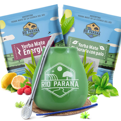Yerba Mate Rio Parana setti 2x50g Calabash + Bombilla