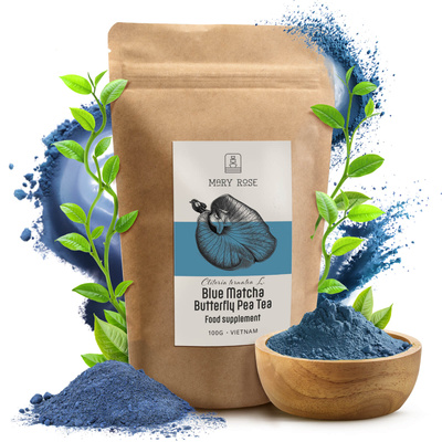 Mary Rose - Sininen Matcha - Perhonen Herne Teejauhe 100g
