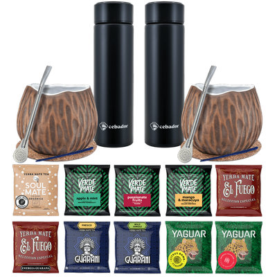 Yerba Mate Thermos Bombilla setti kahdelle 500g