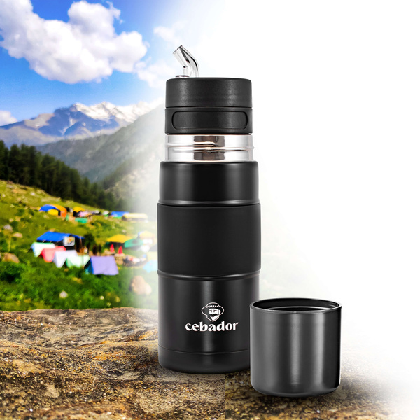 Yerbomos X ALL IN ONE - 450ml - Mate-kuppi, termos ja bombilla yhdessä (musta)