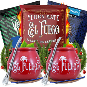 Yerba Mate Winter Set KAHDELLE Calabash Bombilla