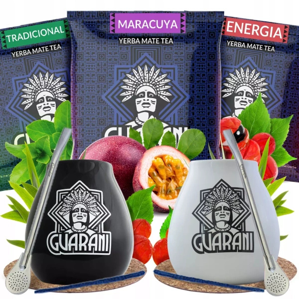 Yerba Mate setti kahdelle 3x50g 150g 2x Calabash + 2x Bombilla