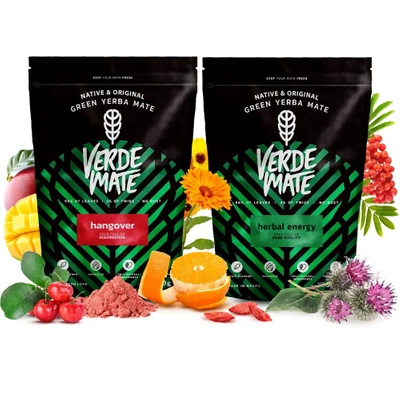 Yerba Mate -Setti: Verde Mate Herbal Energy + Hangover 2x500g