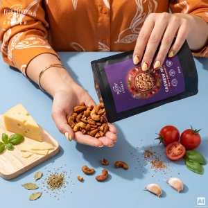 Nustino Crunch – Paahdetut cashewpähkinät – Pizza Margherita 200 g