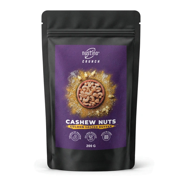 Nustino Crunch – Paahdetut cashewpähkinät – Golden Salted Butter 200 g