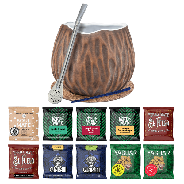 Yerba Mate setti 10x50g Calabash Kookos Bombilla 500g