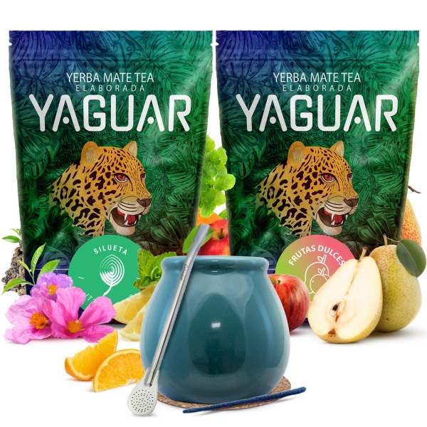 Yerba mate setti Yaguar keraaminen calabash bombillaa varten
