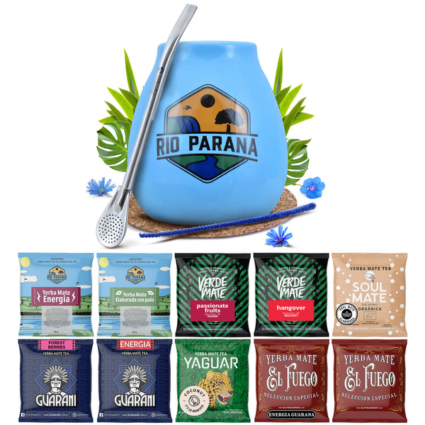 Yerba Mate 10x50g 500g näytesetti + tarvikkeet