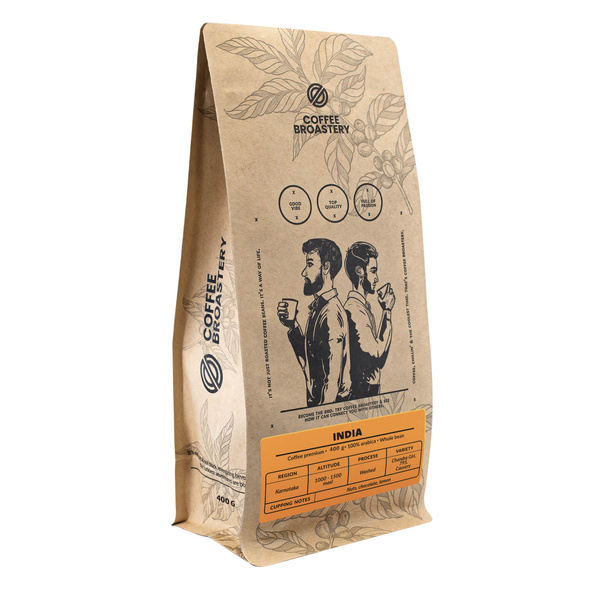 Bro Coffee Roastery - Koko papu kahvi Intia Karnataka Premium 400g