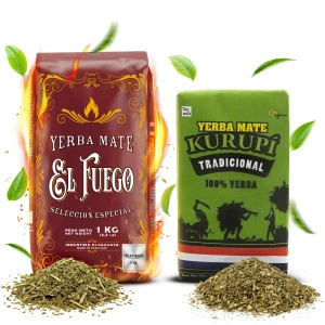 Yerba Mate Elaborada -setti: El Fuego 1kg + Kurupi 500g