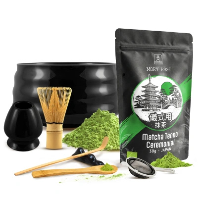 Seremoniallinen setti matcha-teen valmistukseen: japanilainen luomu matcha 30g + tarvikkeet