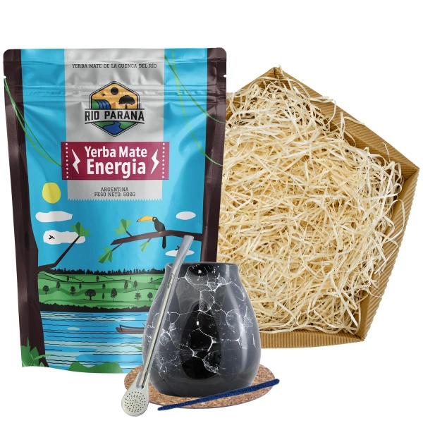 Lahjasetti Yerba Mate: Rio Parana Energia 500g + Balebassi + Bombilla