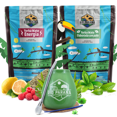 Yerba Mate setti Rio Parana Energia Elaborada 2x500g + tarvikkeet