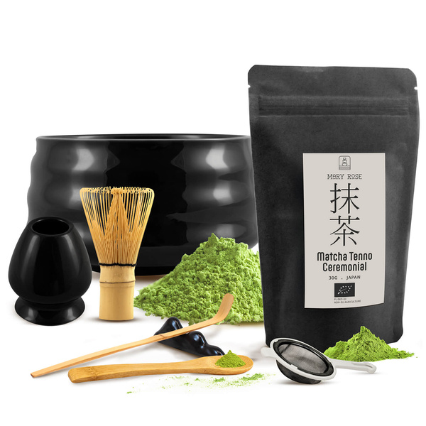 Seremoniallinen setti matcha-teen valmistukseen: japanilainen luomu matcha 30g + tarvikkeet