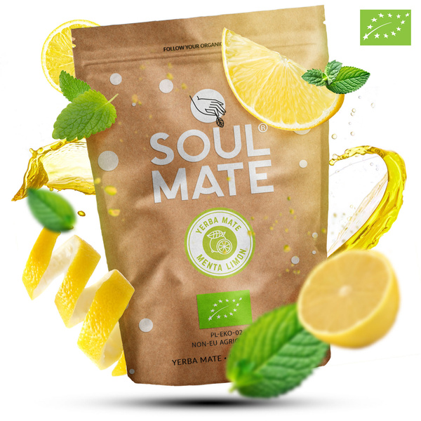 Yerba Mate Set Soul Mate Organica Menta Limon 500g 0,5kg Calabash + Bombilla