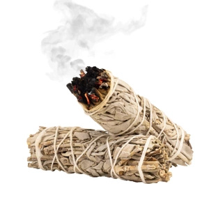 2 x Valkoinen salvia rulla + Palo santo 200g setti