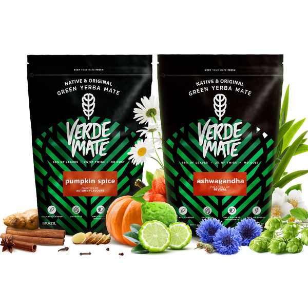 Yerba Mate Verde Mate -setti: Ashwagandha + Pumpkin Spice
