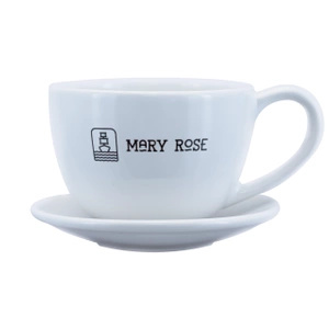 Teekuppi Mary Rose logolla (valkoinen) 200ml