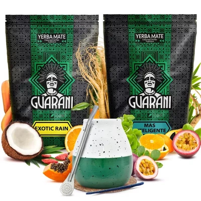 Yerba mate setti Guarani keraaminen calabash bombillaa varten