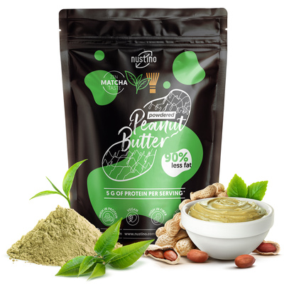 Nustino – Maapähkinävoi jauheena – Matcha (ei lisättyä sokeria) 400 g