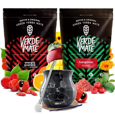 Yerba mate setti Verde Mate keraaminen kalebassi bombillaa