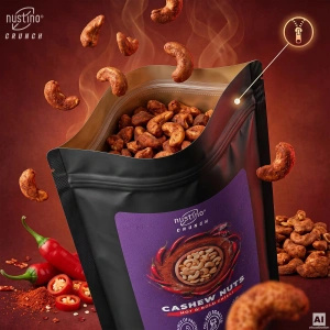 Nustino Crunch – Paahdetut cashewpähkinät – Hot & Bold Chilli 100 g