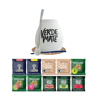 Setti Yerba Mate Vihreä 500g Gourd Bombilla 10x50g