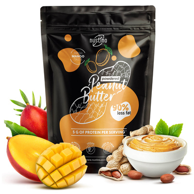 Nustino - Maapähkinävoijauhe - Mango (ilman lisättyä sokeria) 400g