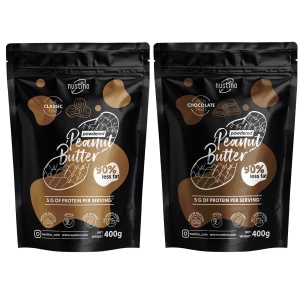 Nustino-maapähkinävoijauhesarja: Classic + Chocolate 2x400g