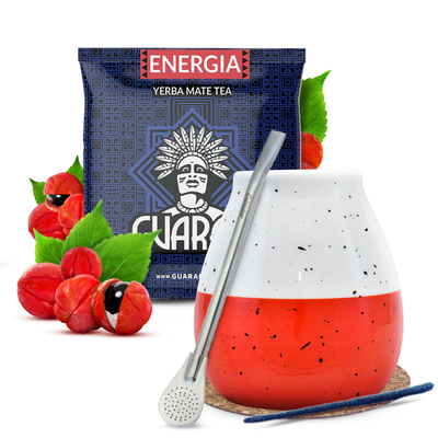 Yerba mate setti Guarani keraaminen calabash bombillaa varten
